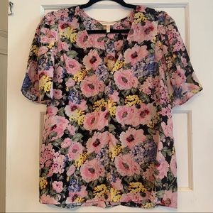 NWOT Rebecca Taylor Lavinia floral silk blouse